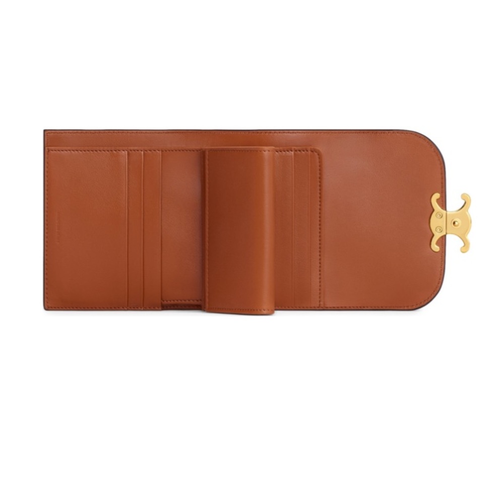 Celine Natural Canvas Leather Small Triomphe Wallet - Picture 2 of 16